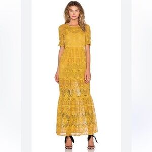 For Love and Lemons Siena Lace Maxi Dress